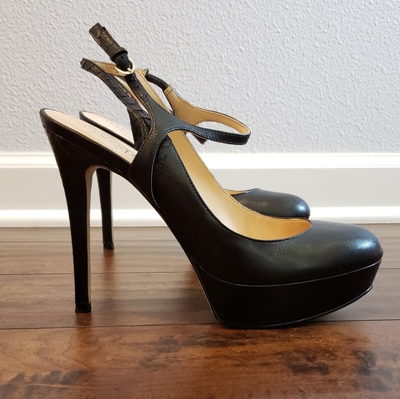 Ivanka Trump Shoes - Ivanka Trump black high heel platform sandals